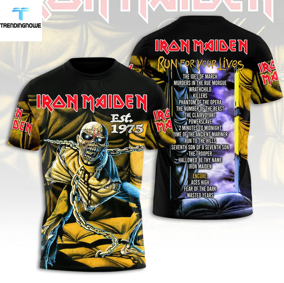Iron Maiden Run For Your Lives World Tour Shirt 3D All Over
