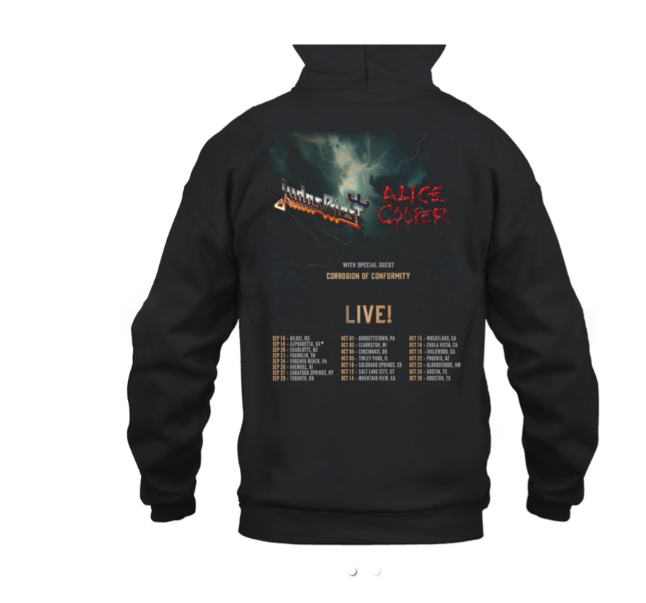 (2 sided) Tour 2025 Judas Priest Hoodie- Alice Cooper-Hoodie