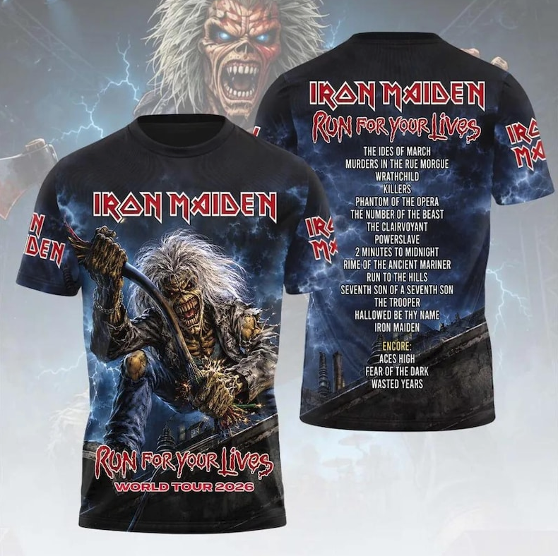Iron Maiden Tour 2026 Limited Edition 3D All Over Print Shirt, Metalhead Gift