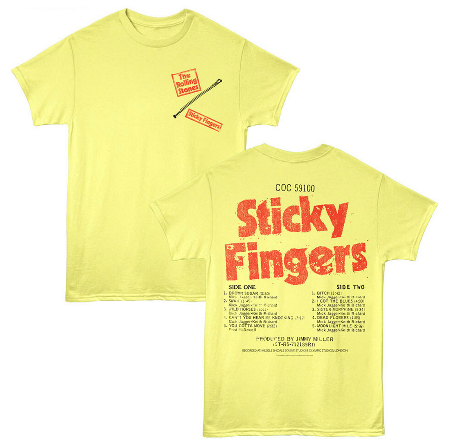 The Rolling Stones Sticky Fingers Song List Mens T Shirt Rock
