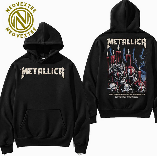 (2 sided)metallica hoodie Rock Music  M72 Santa Clara Night 1 Merchandise Hoodie On June 20 In Santa Clara California At Levis Stadium M72 North American Tour 2025 T-Shirt Hoodie