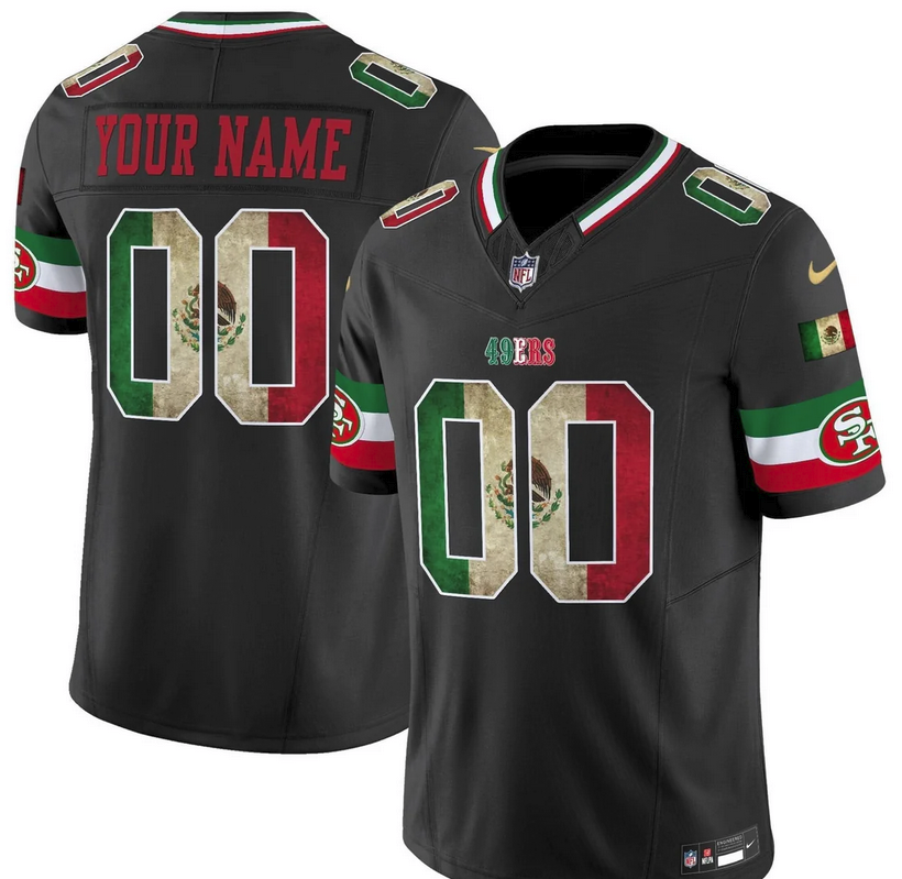 49ers Mexico Vapor Limited Custom Jersey V4 - All Stitched