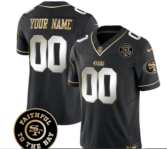 49ers Faithful To The Bay Patch Vapor Limited Custom Jersey V6