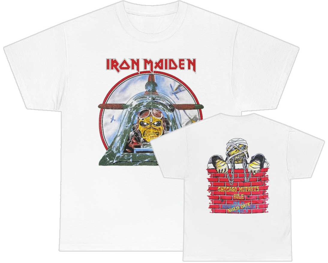 Iron Maiden Aces High Tour 1984 Shirt – Dec 21 Rosemont Horizon Concert Tee