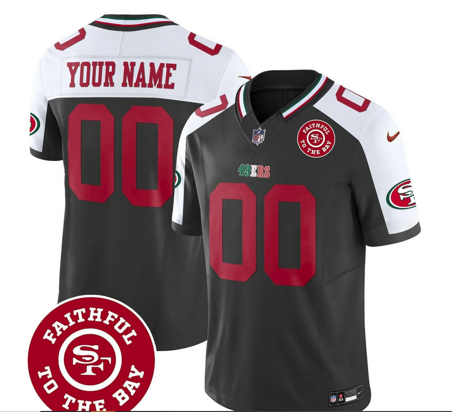 49ers Mexico Faithful To The Bay Patch Vapor Custom Jersey - All Stitched