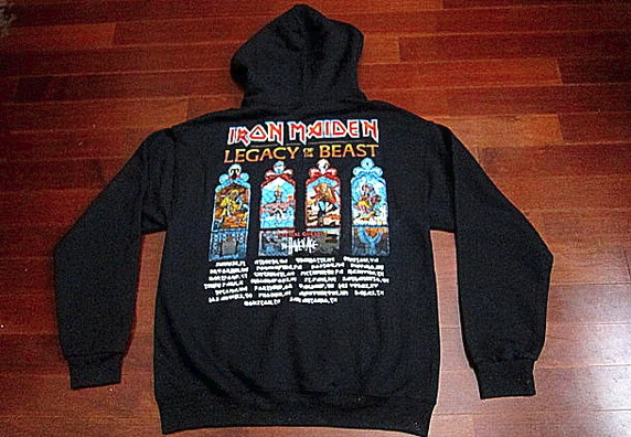 Iron Maiden Hoodie  Legacy Of The Beast Tour Hoodie - Two Sided Print