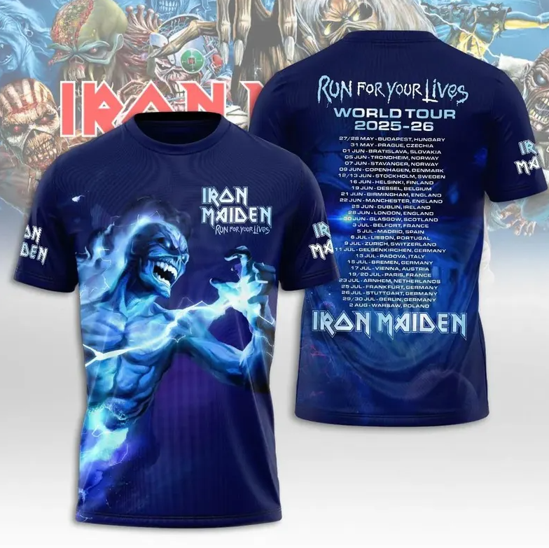 Iron Maiden Eddie 3D All Over Print Shirt, Heavy Metal Rock Graphic Tee