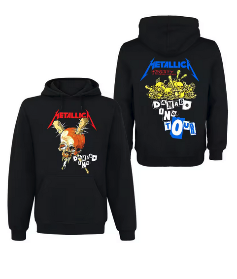(2 sided)metallica hoodie Band Rock Damaged Justice Tour Hoodie