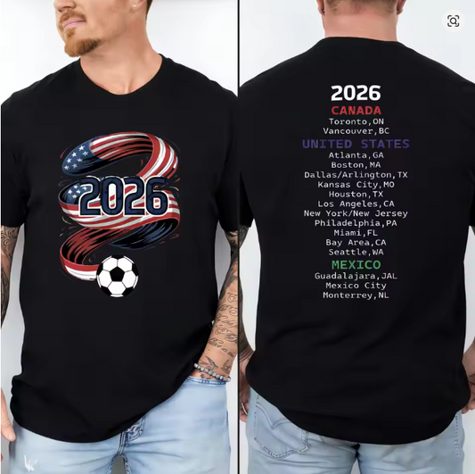 2026 Soccer T-shirts, North American Soccer T-shirts, List of host cities