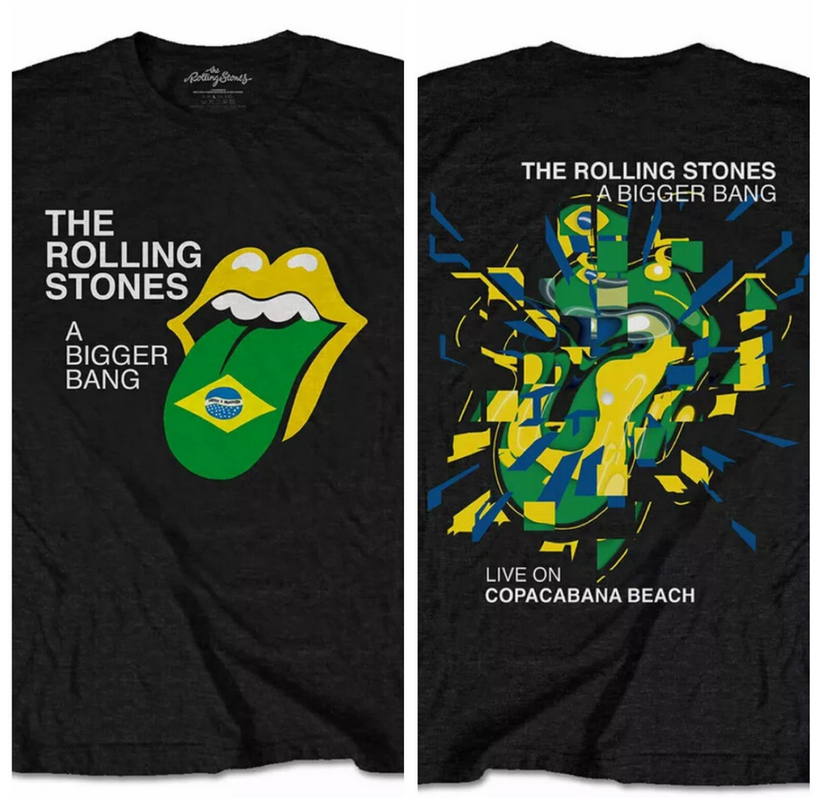 The Rolling Stones T-Shirt 1980 Brazil Bigger Bang 2 Sided Black