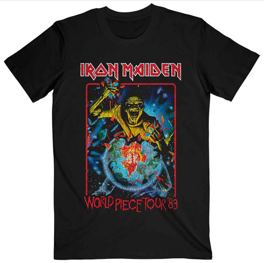 (2 sides)Iron Maiden World Piece Tour 1984 T-Shirt – Classic Metal Band Shirt