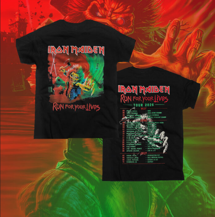 IRON MAIDEN RUN FOR YOUR LIVES TOUR 2026 T-SHIRT
