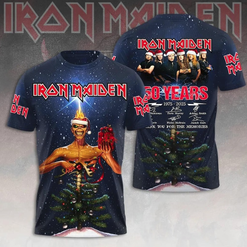 Iron Maiden 2026 World Tour Vintage 3D All Over Print Shirt, Rock Concert Tee