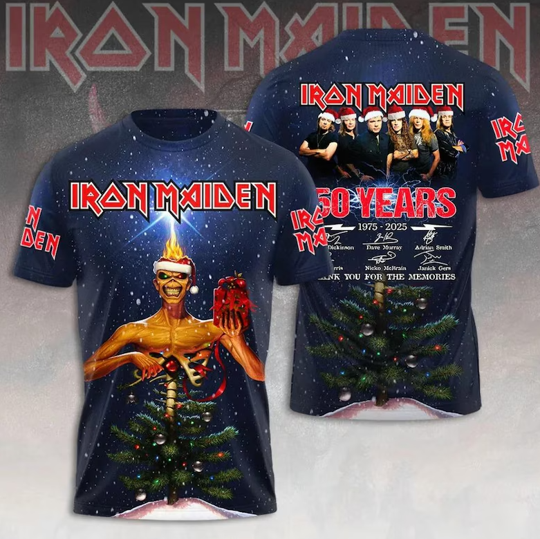 Iron Maiden 50th Anniversary 3D All Over Print Shirt, Heavy Metal Collector Tee