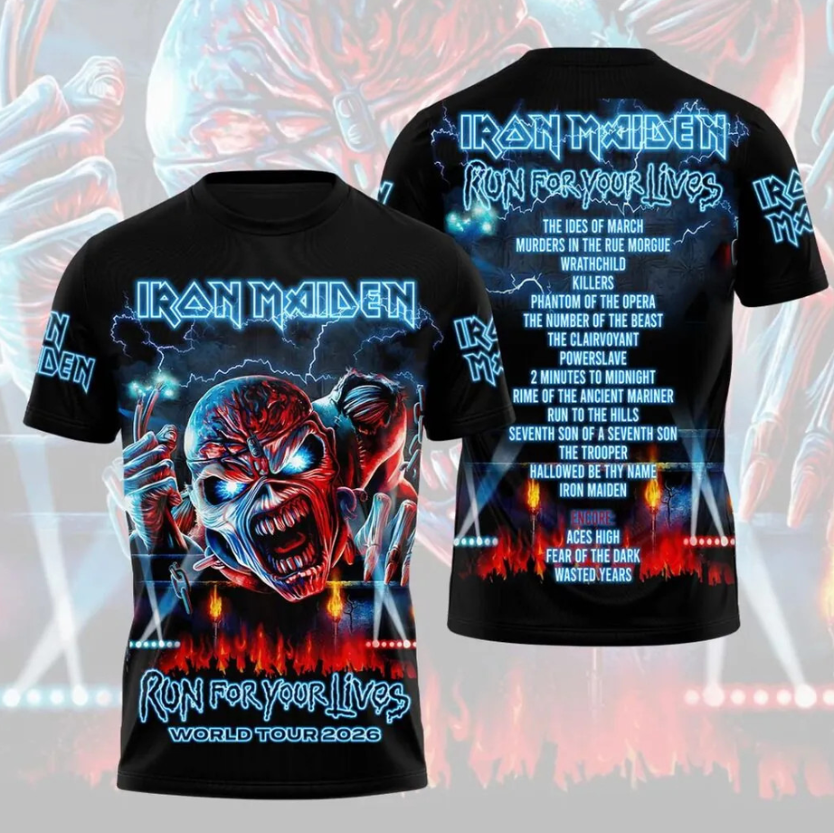 Maiden 2026 World Tour 3D Apparel