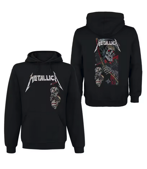 (2 sided)metallica hoodie Band Rock Skeleton Reaper Hoodie