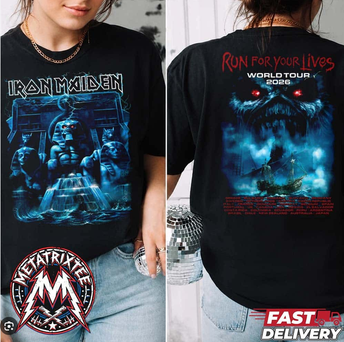 Powerslave Mariner 2026 Tour Tee Iron Maiden 50th Anniversary ..
