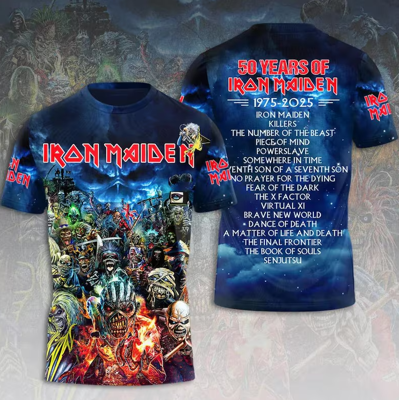 Iron Maiden Anniversary Edition 3D All Over Print Shirt, Heavy Metal Fan Tee