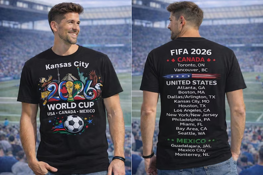 Kansas City World Cup 2026 football jersey, for fans of the USA, Canada, and Mexico.