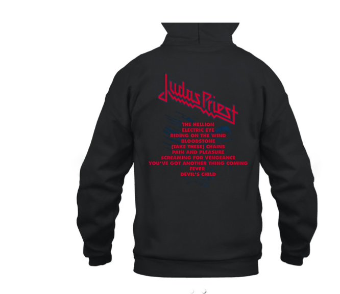 (2 sided) Judas Priest Hoodie SFV Tracklist Tour-Hoodie