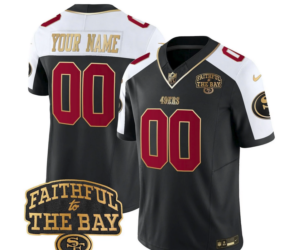 49ers Faithful To The Bay Patch Vapor Limited Custom Jersey V8 - All Stitched