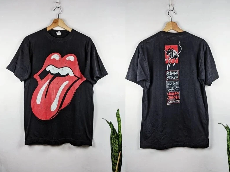Vintage The Rolling Stones 1989 Merch Urban Jungle T-shirt Double Side