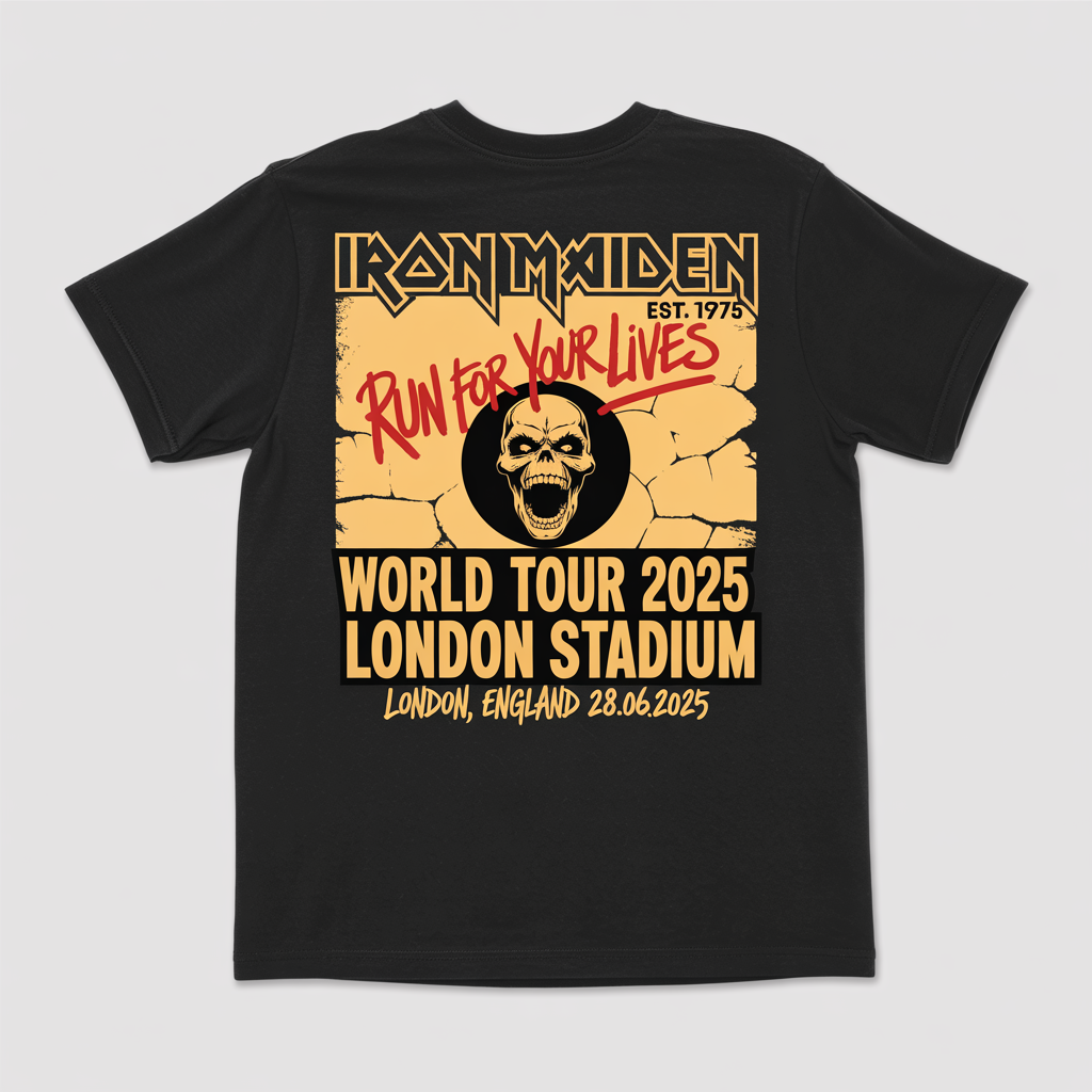 (2 sides)Heavy Metal Iron Maiden Shirt – Vintage Concert Graphic Tee
