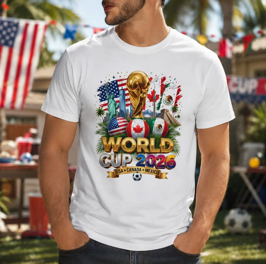 World Cup 2026 Trophy USA Canada Mexico T-Shirt | Soccer Fans Tee (Copy)