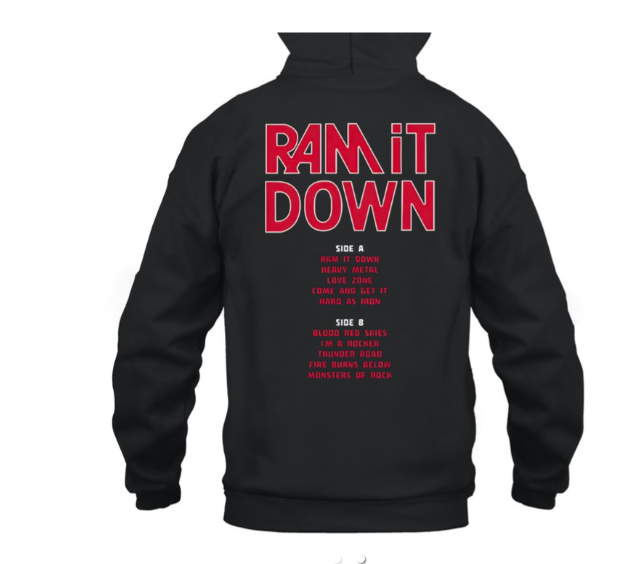 (2 sided) Judas Priest Hoodie Ram It Down Tracklist-Hoodie