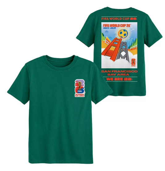 T-shirt with FIFA World Cup San Francisco poster print for young people - Size 5XL