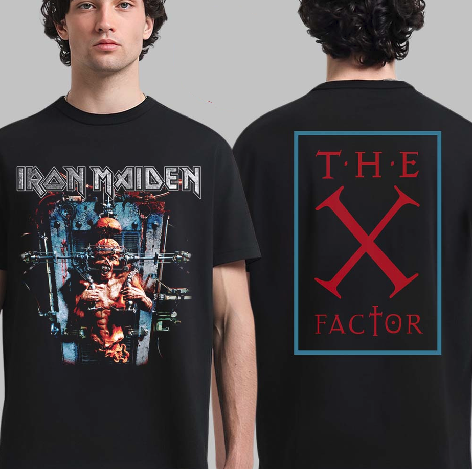 Iron Maiden The X Factor 30th Anniversary Album Cover Art Two Sided T-Shirt