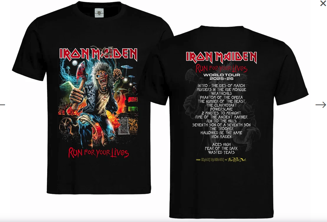 Iron Maiden T-shirt | Run for your lives Tour 2025-26