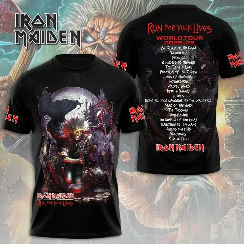 Iron Maiden Vintage Band 3D All Over Print Shirt, Rock Music Fan Tee
