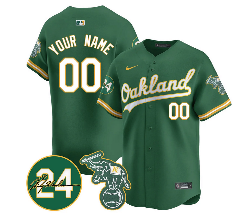 Custom Oakland Athletics 2024 Ricky Henderson Memorial Jersey - All Stitched