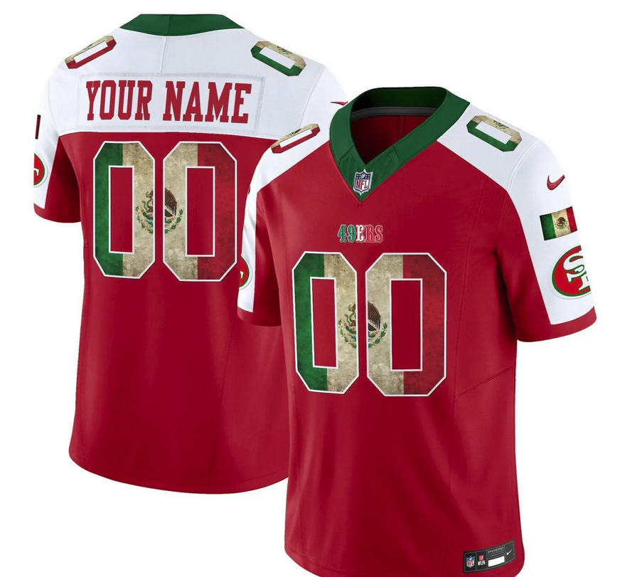 49ers Mexico Vapor Limited Custom Jersey V4 - All Stitched
