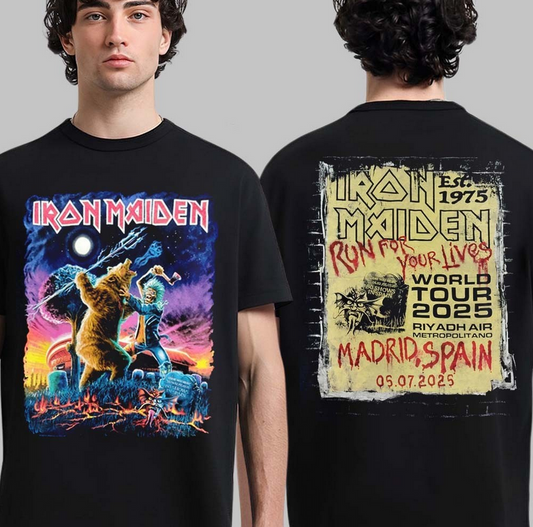 Iron Maiden Tour Shirt – Madrid Spain 2025 Run For Your Lives Exclusiv