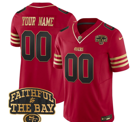 49ers Faithful To The Bay Patch Vapor Limited Custom Jersey V8 - All Stitched