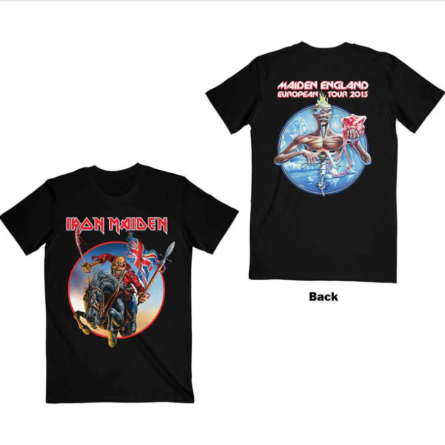(2 sides)Iron Maiden Euro Tour T-Shirt – Official Band Merch with Iconic Design