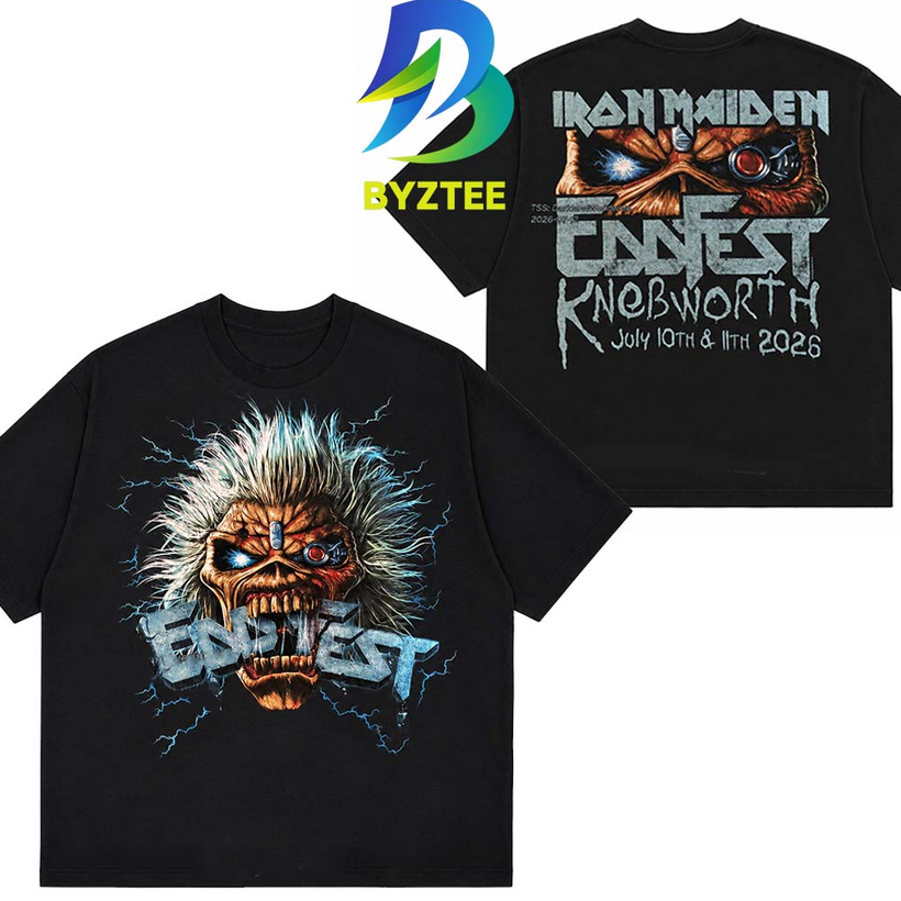 Iron Maiden Knebworth Eddfest 2026 50th Anniversary Two Sided T-Shirt