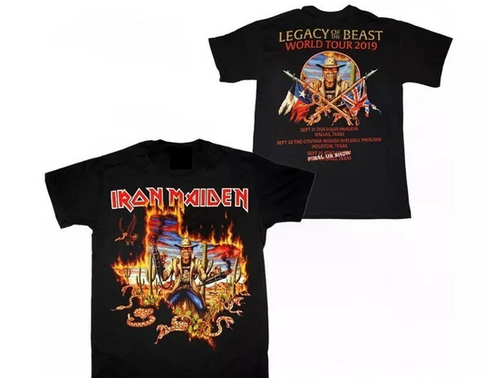 Iron (2 sides)Maiden Legacy Of The Beast 2022 Concert Tour T-Shirt – Double-Sided Official Band Tee