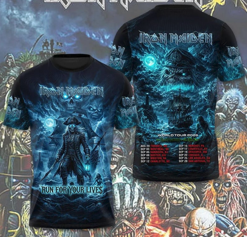 Iron Maiden Tour 2026 Band 3D All Over Print Shirt, Vintage Rock Fan Tee