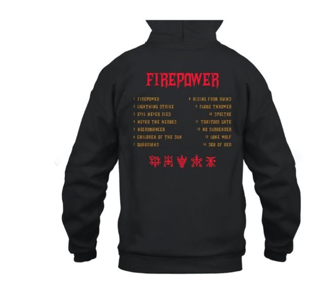 (2 sided) Judas Priest Hoodie Firepower Tracklist-Hoodie