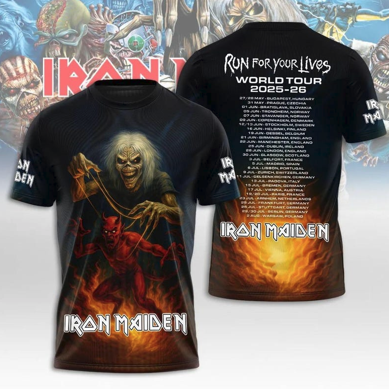 Iron Maiden Band 3D All Over Print Shirt, Heavy Metal Graphic Tee, Rock Fan Gift