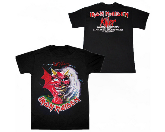 (2 sides)Iron Maiden Purgatory Killer World Tour 1981 T-Shirt – Official Band Shirt (Copy)