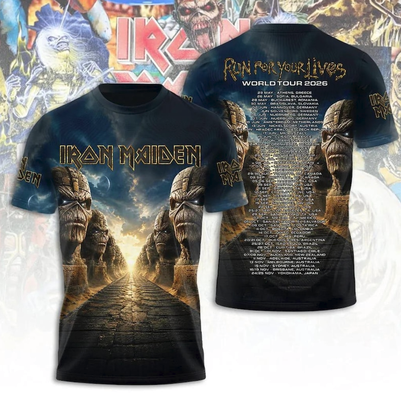 Iron Maiden Tour 2026 Anniversary 3D All Over Print Shirt, Heavy Metal Fan Gift