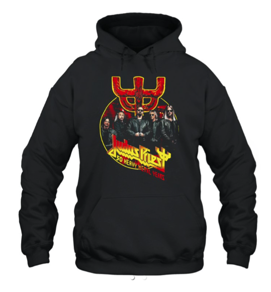(2 sided) Judas Priest Hoodie 50th Anniversary Tour Hoodie – Heavy Metal Legends Pullover