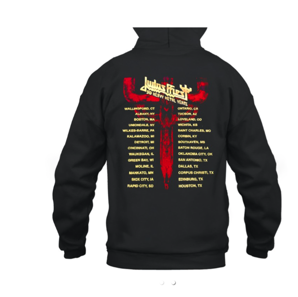 (2 sided) Judas Priest Hoodie 50th Anniversary Tour Hoodie – Heavy Metal Legends Pullover