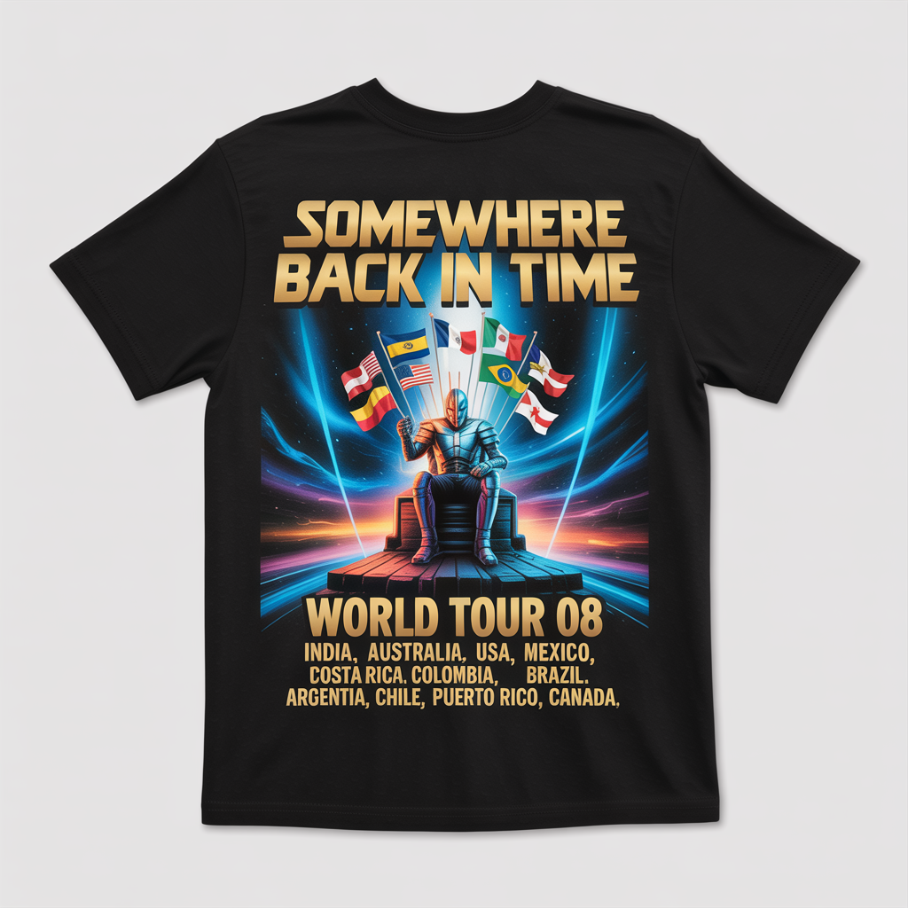 Iron Maiden Somewhere Back in Time 2008 World Tour T-Shirt Band Tee(2 sides)