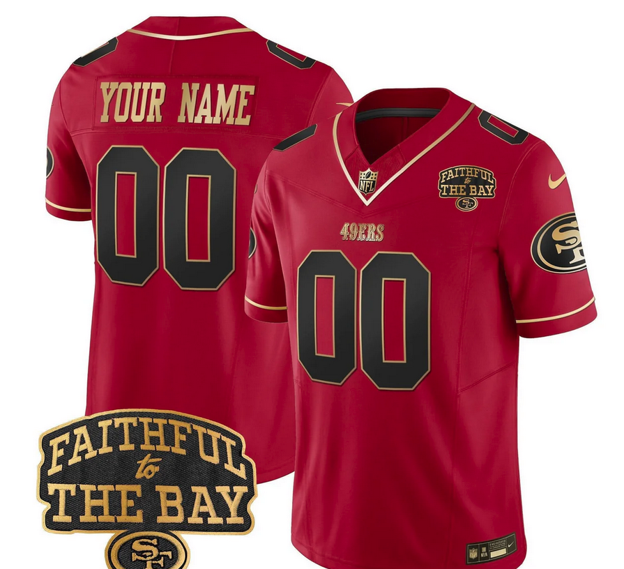 49ers Faithful To The Bay Patch Vapor Limited Custom Jersey V8 - All Stitched