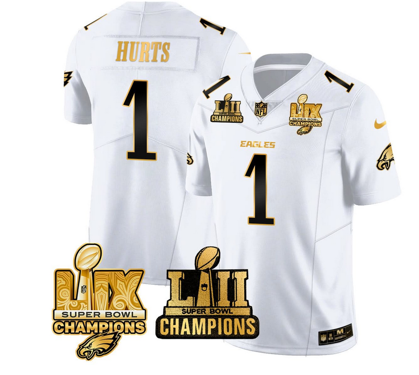 Philadelphia Eagles LII-LIX Super Bowl Champions Gold Jersey